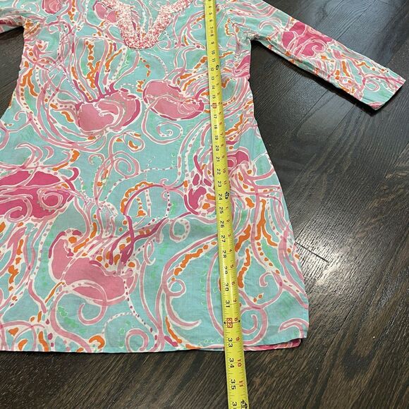Lilly Pulitzer Courtney Tunic Dress Women's Small Jellies Be Jammin 3/4 Sleeve - Picture 9 of 9